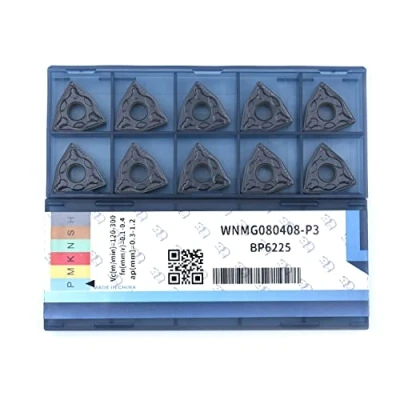 Immagine di CDBP 10 Pezzi WNMG 432 / WNMG080408 Inserti CNC per tornitura in metallo duro Set di utensili Rivestimento TiN