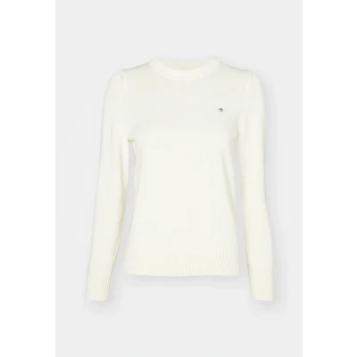 Immagine di GANT Classico Cotone C Neck Maglione, Crema, S Donna