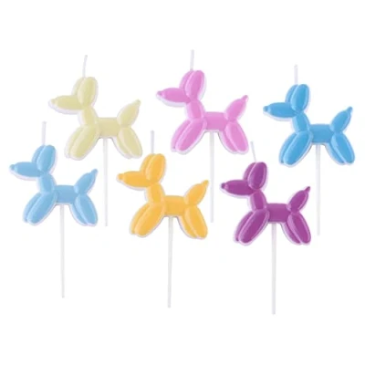 Immagine di PME Set di Candele a Tema Palloncino Forma Cane, Confezione da 6