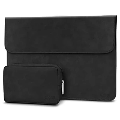 Immagine di TECOOL 13 Pollici Custodia PC Portatile, Borsa Sleeve Protettiva in Ecopelle per 2022 MacBook Air M2, M1 2020 2018,2022 PRO M2 2016,Surface X 7 3,XPS Nero