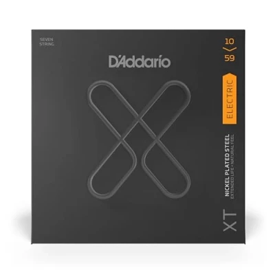 Immagine di XTE1059, XT Corde in acciaio placcate al nickel per chitarra elettrica, scalatura leggera normale, 7 corde, 10 59