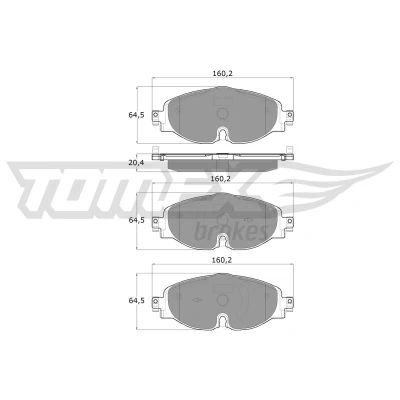 Immagine di TOMEX brakes TX 18 05 Kit pastiglie freno Predisposto per contatto segnalazione usura VOLKSWAGEN: Golf 7, Tiguan II, Passat B8 Variant