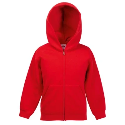 Immagine di Fruit of the Loom Felpa Aperta con Cappuccio Bambino (7 8 Anni) (Rosso)