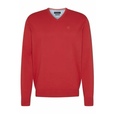 Immagine di bugatti 7300 95510 Maglione con Scollo a V, Rosso 950, M Uomo