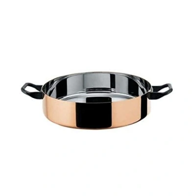 Immagine di Alessi Officina 90102/24 La Cintura di Orione Casseruola Bassa a Due Manici, Rame/Acciaio Inossidabile 18/10, Argento, 6 cm