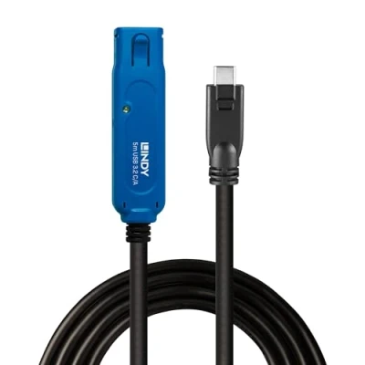 Immagine di LINDY Cavo USB 3.2 Gen1 Presa A, Spina C® 5.00 m Nero Blu 43380