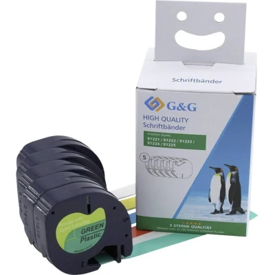 Immagine di G&amp;G Cassetta nastro Colore Nastro: Bianco carattere: Nero 12 mm 4 m