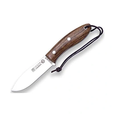Immagine di joker Coltello a Lama Fissa Canadese CN114 con Mango Legno da 10,5 cm Sandvik Acciaio 14c28n, 140 gr, Include Custodia in Pelle per attività di Pesca, l&#039;Escursionismo, Il Campeggio