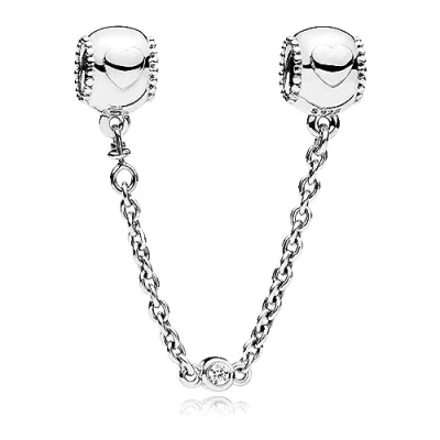 Immagine di Pandora Catena di sicurezza 796457CZ 05 Argento Sterling Perlina cuori nascosti