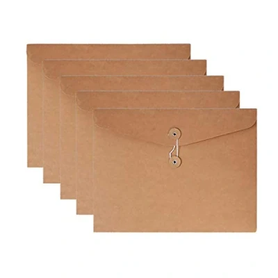 Immagine di VANRA Kraft String File Cartella Archiviazione Busta Progetto Giacca Documento Lettera Organizer Piatto Nessuna Espansione Formato A4