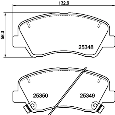 Immagine di HELLA 8DB 355 020 231 Kit pastiglie freno con segnalatore acustico usura accessori KIA: Rio 3, Picanto II, 4, HYUNDAI: i20 II Hatchback