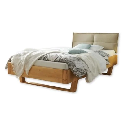 Immagine di Stella Trading TJARK Letto Moderno in Legno Massiccio, 180 x 200 cm, Abete Rosso, Comodo e di Alta qualità, con testiera Imbottita