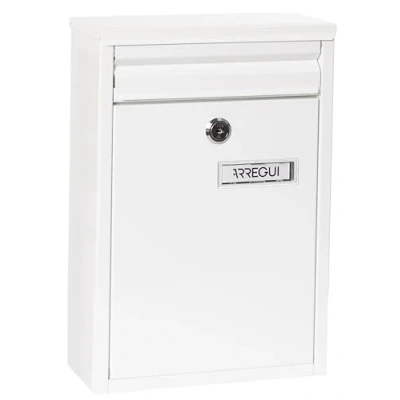 Immagine di ARREGUI Zaguán E5751 Cassetta Postale Individuale in Acciaio, o Raccogliposta, Con 2 Feritoie, da Esterno, Dimensione S (DIN A5), Facile Montare, Bianco