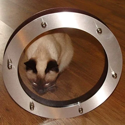 Immagine di Oblò piatto 230 mm, acciaio inossidabile levigato INOX, vetro trasparente, dadi a calotta