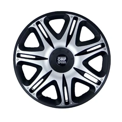 Immagine di OMP SPEED SET 4 COPRICERCHI MOD. GHOST NERO/ARGENTO 15 POLLICI