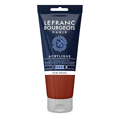 Immagine di Lefranc Bourgeois Fine Acrylic Colore Acrilico, Rosso (Red Ochre), 80 ml