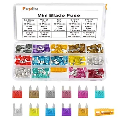 Immagine di FEPITO 140pcs Mini Fusibili Auto per Assortimento Fusibile Camion con Custodia di Archiviazione (2A, 3A, 5A, 7,5A, 10A, 15A, 20A, 25A, 30A, 35A, 40A)