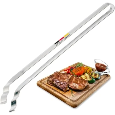 Immagine di Westmark Pinza per barbecue e salsicce, Estremità curve ondulate, Acciaio inox, Lunghezza: 33,9 cm, Argento, 12742270
