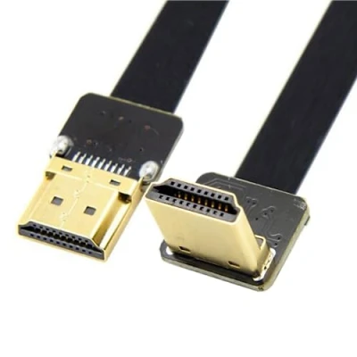 Immagine di chenyang CY, cavo piatto HDTV FPC, tipo A, da maschio FPV HDMI a HDMI, con angolazione di 90, 50cm, per riprese aeree tramite Multicopter