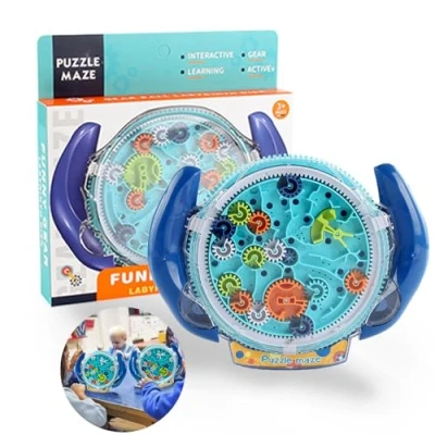 Immagine di Gioco di Puzzle Labirinto 3D, Giocattolo Labirinto, Gravità, Giochi per Bambini dai 4 Agli 8 anni (Blu)