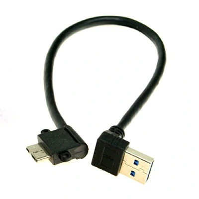 Immagine di JSER, Cavo con attacco da USB 3.0 ad angolo retto a 90 gradi micro 10 pin destra, 20 cm, per cellulari e hard disk SSD