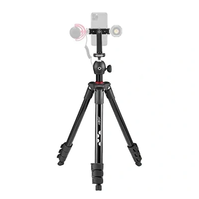 Immagine di JOBY Compact Light Kit, Treppiede Smartphone/Fotocamere con Testa a Sfera, Supporto per Smartphone Universale, Borsa di Trasporto, CSC, Reflex, Mirrorless, Smartphone, Nero, Capacità 1,5 Kg