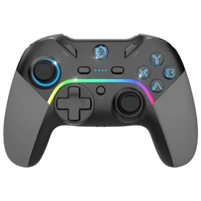 Immagine di EMPIRE GAMING Controller da gioco ricaricabile con gamepad wireless WiFi 2,4 GHz PC/PS3/Switch Modalità Macro/Tubo Doppia vibrazione Porta audio 3,5 mm Ergonomico Cavo USB C