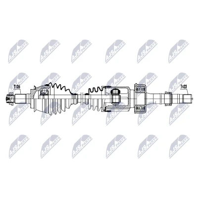 Immagine di NTY NPW BM 204 Albero motore / Semiasse Assale anteriore Dx 891mm Cambio automatico CVT (continuo) MINI: Hatchback, Cabrio