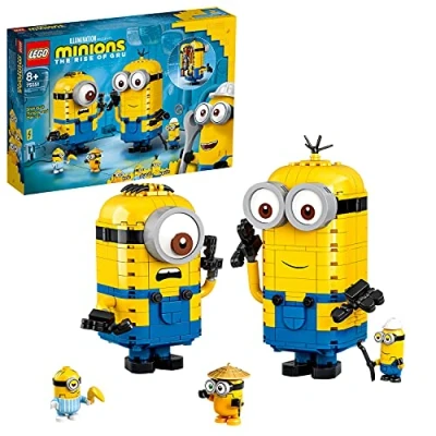 Immagine di LEGO 75551 Minions Personaggi e la loro Tana, Giochi per Bambini Bambine con di Stuart, Kevin Bob, Gadget Idee Regalo