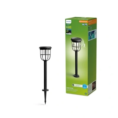 Immagine di Philips Lampada solare da terra per esterno con rilevatore di movimento Radii 8720169267213 LED (monocolore) 1.3 W Bianco caldo Nero