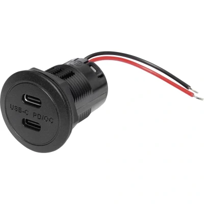 Immagine di ProCar Power USB C doppia presa PD/QC EV senza LED max 2x 30 watt Portata massima corrente=3 A 12 o 24 V/DC
