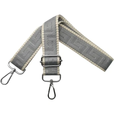 Immagine di Tracolla Regolabile per Borsa Donna Colorate Cinghia a Spalla di Ricambio Larga 3.8cm con Argento Moschettoni, Borsette, Crossbody, Grigio