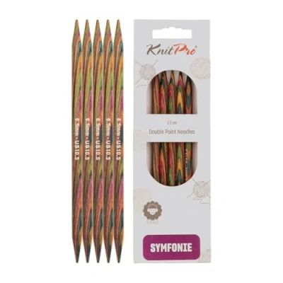 Immagine di KnitPro Symfonie Ferri a Doppia Punta 15 cm x 6,5 mm, Colore: Multicolore