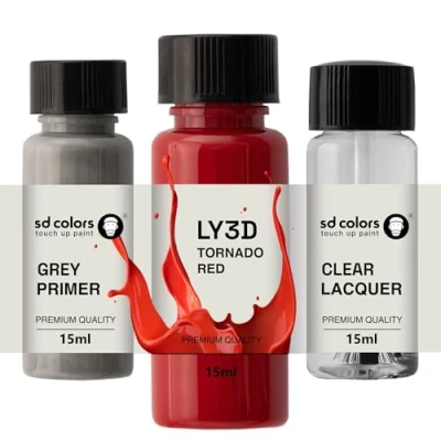 Immagine di SD COLORS TORNADO RED LY3D New Touch Up Paint 15 ML RIPARAZIONE SCRATCH CHIP PENNELLO COLORE CODICE (VERNICI+LACQUER+PRIMER)