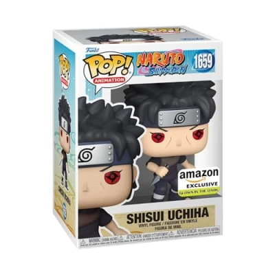 Immagine di Funko Pop! Animation: Shisui Uchiha con Kunai, Glow in the Dark, Naruto Shippuden, Amazon Exclusive, statuetta vinile da collezione, idea regalo, merchandising ufficiale, bambini e adulti