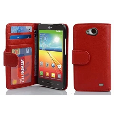 Immagine di Cadorabo Custodia Libro per LG L70 in Rosso Cremisi con 3 Vani di Carte e Chiusura Magnetica Portafoglio Cover Case Wallet Book Etui Protezione