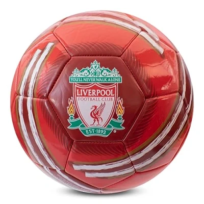 Immagine di Hy Pro Pallone da calcio Cyclone Liverpool F.C. con licenza ufficiale, taglia 5, per allenamento, partita, merchandising, collezione, bambini e adulti, rosso/bianco