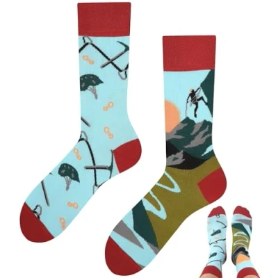 Immagine di TODO Colours Calzini divertenti con motivo Multicolori, Colorati, Pazzi per la gioia di vivere, Calze Arrampicata, 39 42