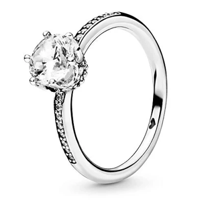 Immagine di PANDORA Signature Anello con corona brillante trasparente in argento Sterling zirconia cubica trasparente, 60