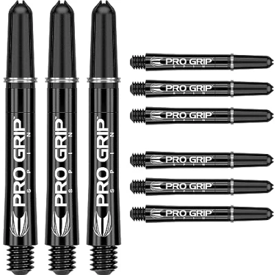 Immagine di Target Darts 3 x Sets di Nero PRO Grip Spin Steli dardo Intermedio 9 Alberi per Freccette in Totale