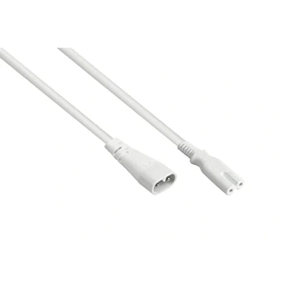 Immagine di Good Connections P0870 W020 Prolunga da 2 m, spina C8 dritta a presa C7/Euro 8, 0,75 mm2, colore: Bianco