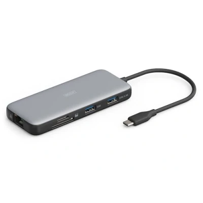 Immagine di DIGITUS USB C Docking Station 7 Porte 1x HDMI UltraHD 4k/60Hz 2X A 3.2 Gen2 100W PD 3.0 RJ45 Doppio Lettore di schede Grigio