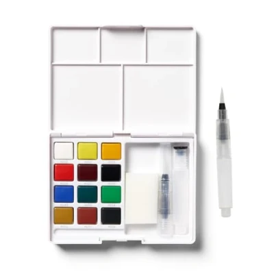 Immagine di Koi acqua colori tasca campo Sketch Box 12