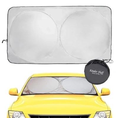 Immagine di kinder Fluff Certificato Parasole Auto parabrezza con 99,87% UV Sole Protezzione Riflettenti Tende per interno 160x88cm Interni Accessori Tendine (L)