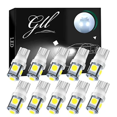 Immagine di Grandview 10pcs 24V Bianco T10 501 LED W5W 194 168 2825 Cuneo Lampadina 5 5050 SMD Numero Luci Avvio Interna Dell&#039;automobile Luce Cruscotto di Posizione Piastra