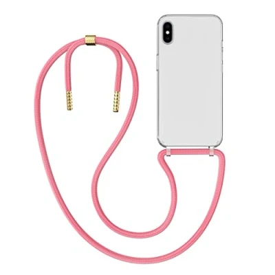Immagine di MyGadget Cover per iPhone X Xs Custodia con Corda Case Cordino Trasparente Antiurto Laccio Tracolla Practical Stylish Rosa