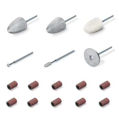 Immagine di Beurer Set Di Accessori Ricambio Compatibile Con Il Dispositivo Mp 52, 6 Per Manicure E Pedicure In Zaffiro Feltro, Mani Piedi Curati