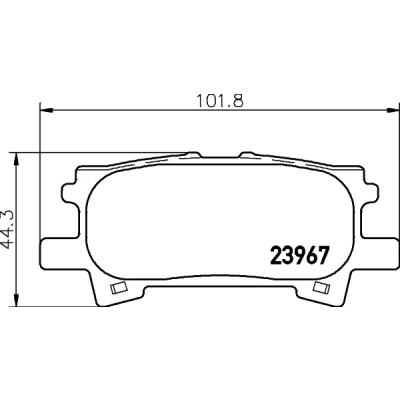 Immagine di HELLA 8DB 355 010 621 Kit pastiglie freno Non predisposto per contatto segnalazione usura LEXUS: RX II