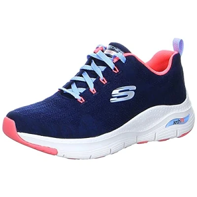 Immagine di Skechers Arch Fit Comfy Wave, Scarpe Donna, Navy Pink, 40 EU