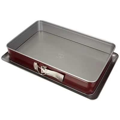 Immagine di Dr. Oetker Teglia rettangolare 38 x 25 cm Bicolor per torta quadrata con rivestimento antiaderente bicolore, stampo da forno di alta qualità eccellente conduzione del calore (colore: